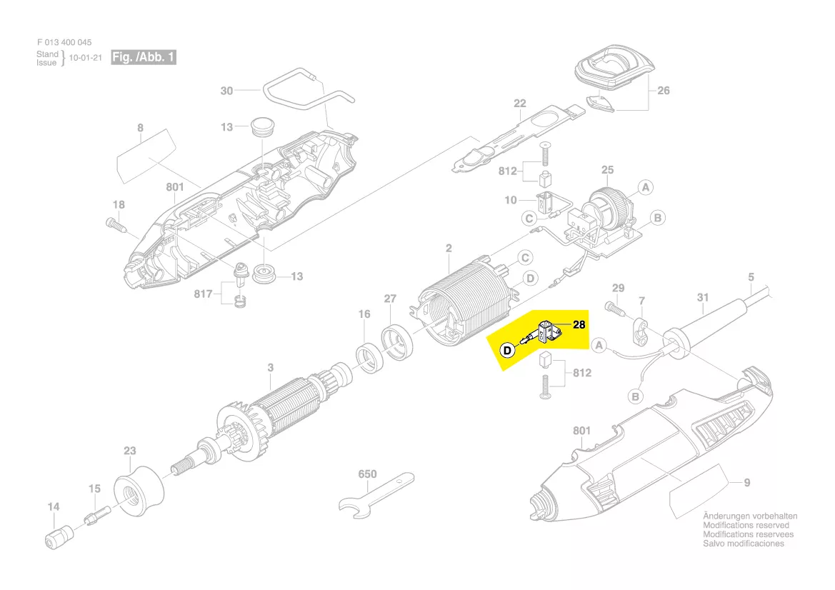 Porte balais charbon réf. 2 610 009 854